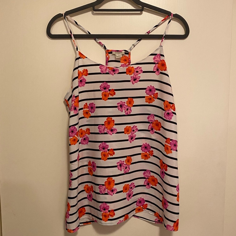 J. Crew Floral Spaghetti Tank